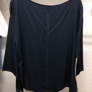 Vince Navy Silk Blouse Medium M